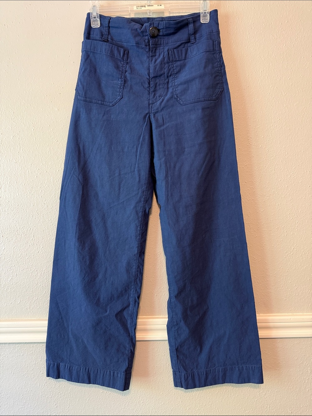 Anthropologie Maeve The Colette Navy Wide-Leg Cropped Pants